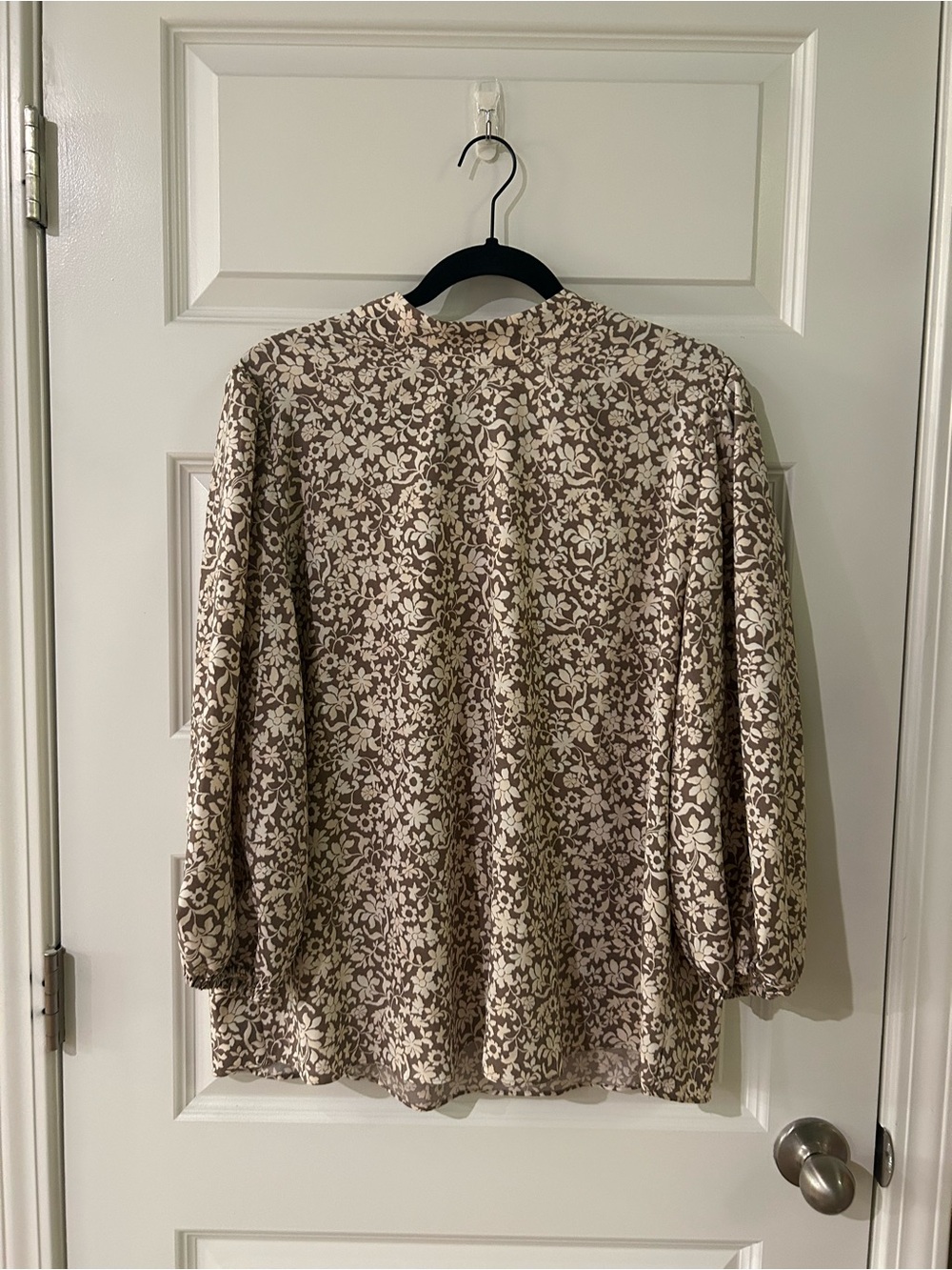 Ann Taylor Factory Brown and Cream Floral Blouse
